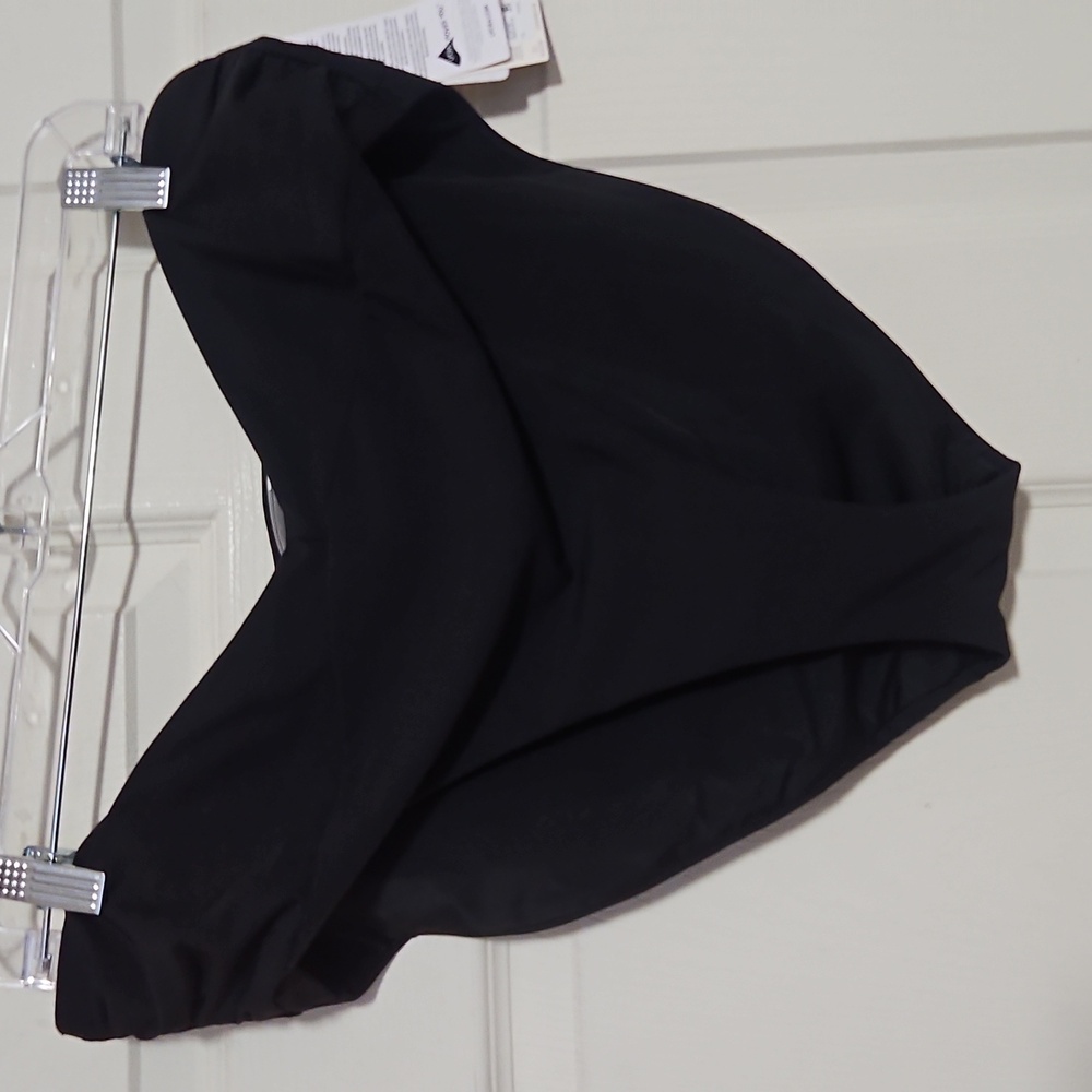 CALIA Women’s Mid Rise Shirred V Front Swim Bottom: BLACK: NEW WITH TAGS: SZ XL